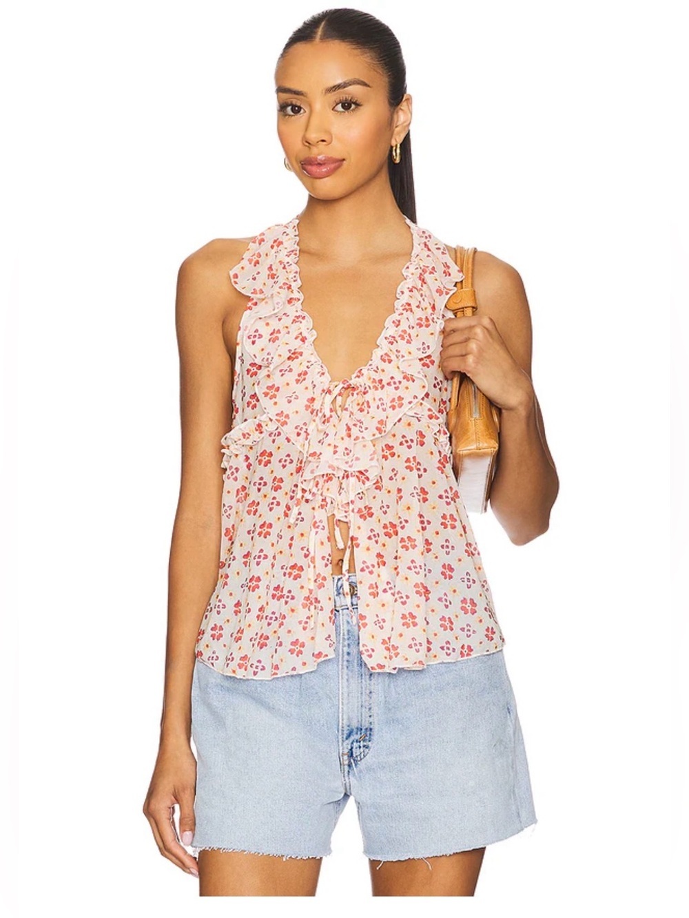 BNWT Free People Fearless Knit Tank in Ivory Combo size M $78 EUR